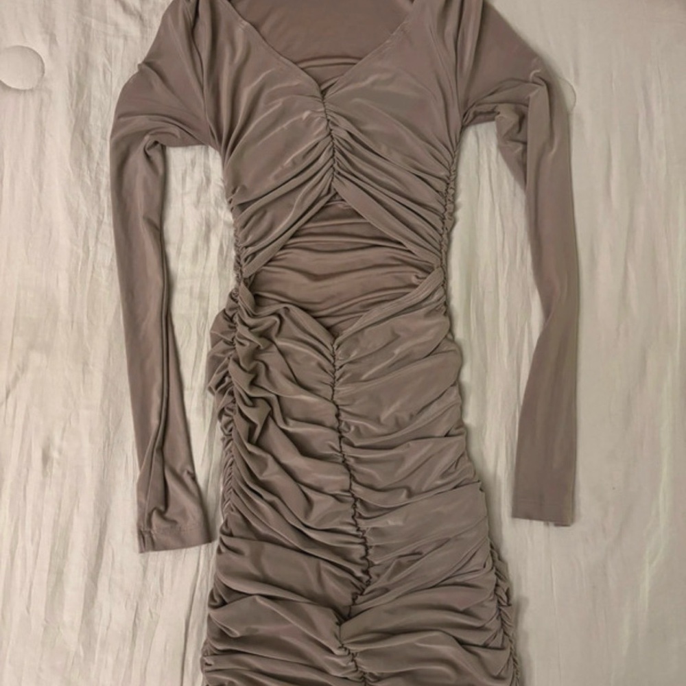Chic Long Sleeve Ruched Dress
